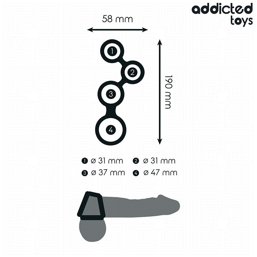 ADDICTED TOYS - PENISRING MIT TEILERN FÜR HODEN für sinnliche und diskrete Momente