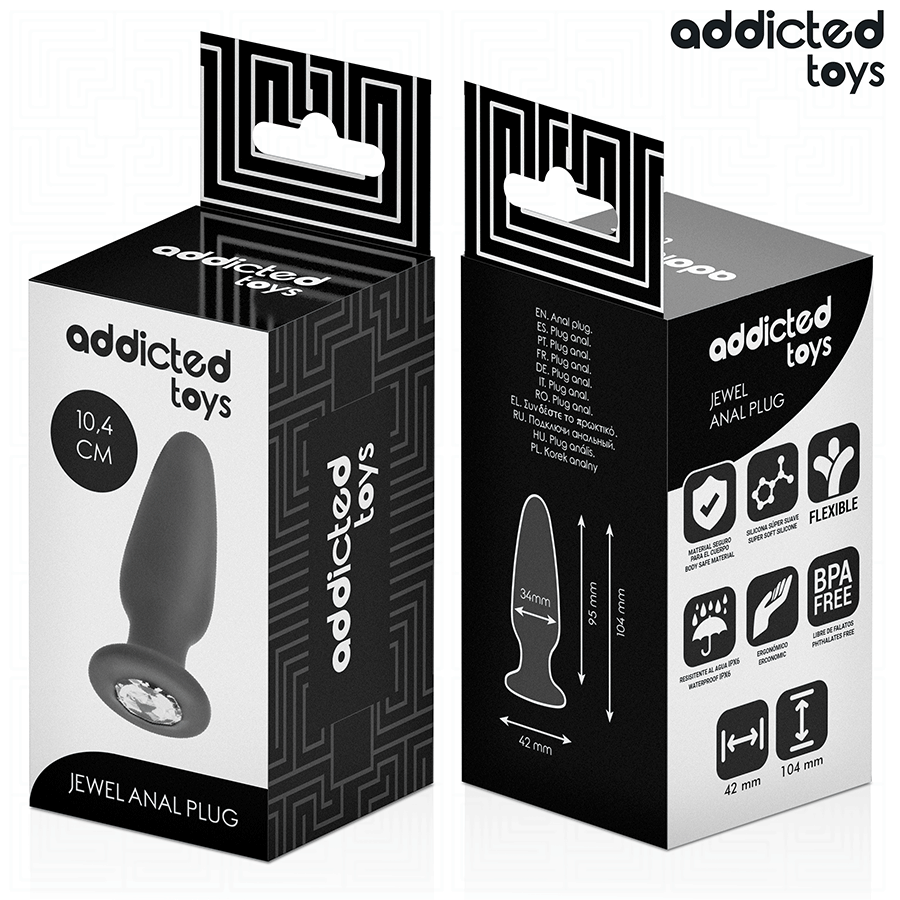 Addicted Toys Analplug mit Juwel M – 10,4 cm mittelgroßer Analplug Analplug diskret online kaufen