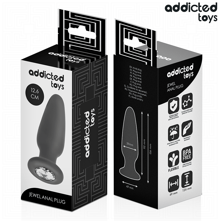 Addicted Toys Analplug mit Juwel L – 12,6 cm großer Analplug für erfahrene Nutzer Analplug diskret online kaufen