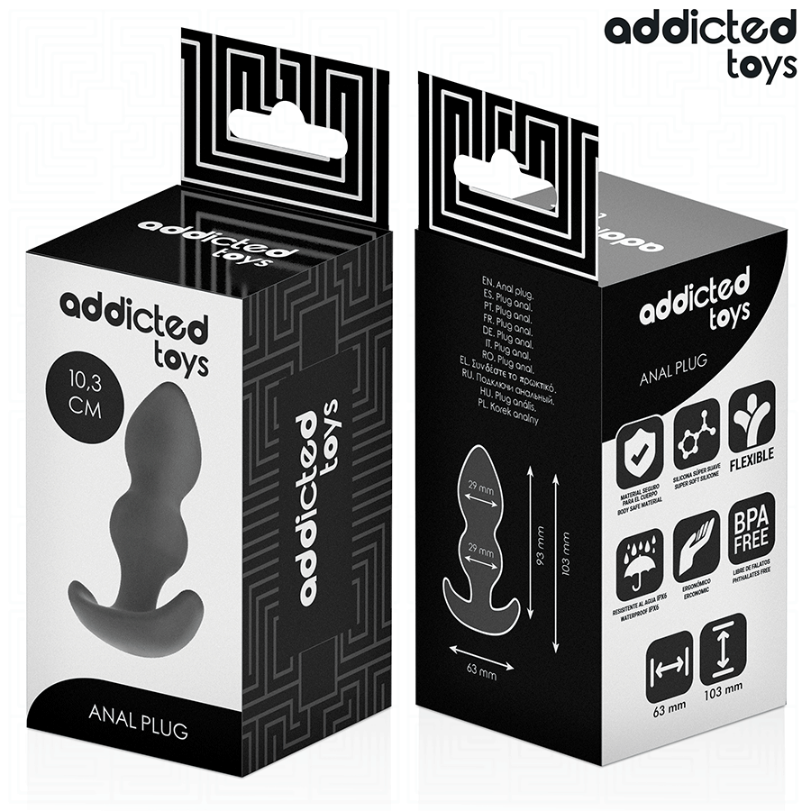 ADDICTED TOYS - ANALSTECKER GRÖSSE S 10,3 CM Produktansicht und Details