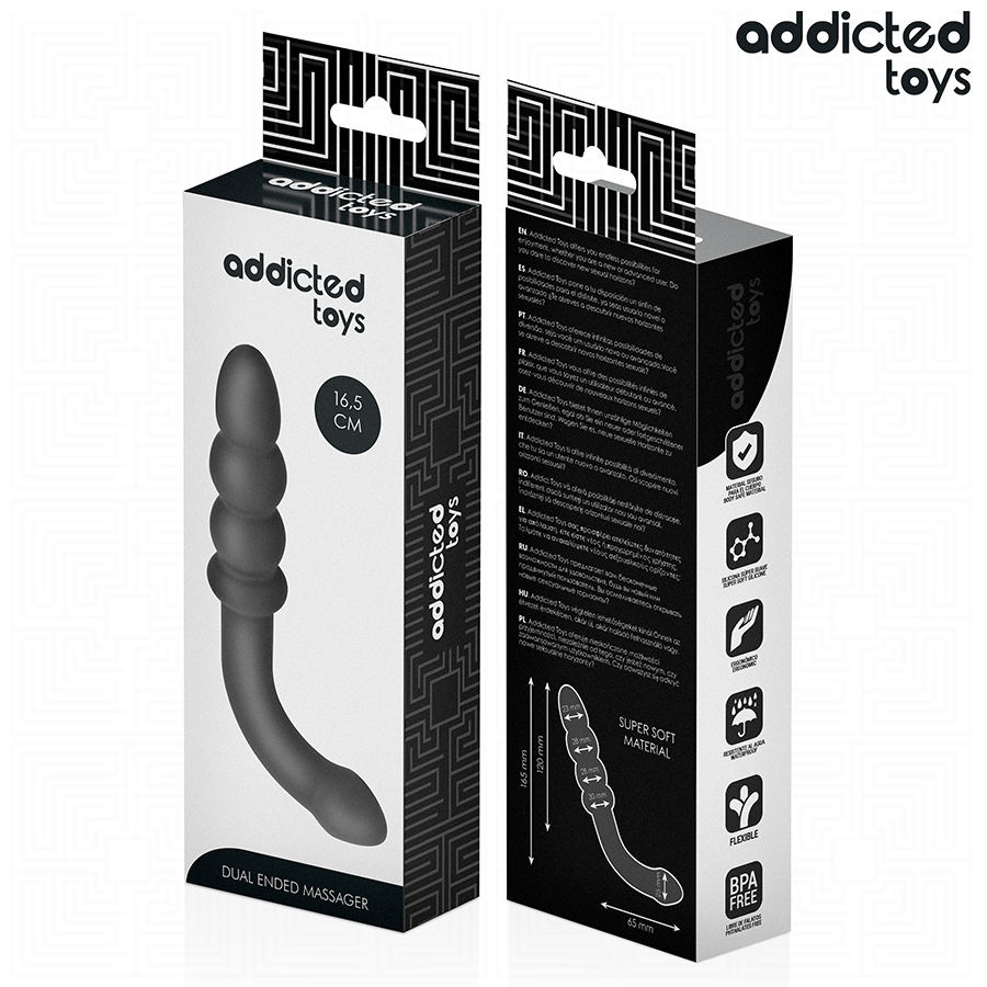 ADDICTED TOYS - DOPPELMASSAGER 16,5 CM Massager Vibrator Produktansicht und Details