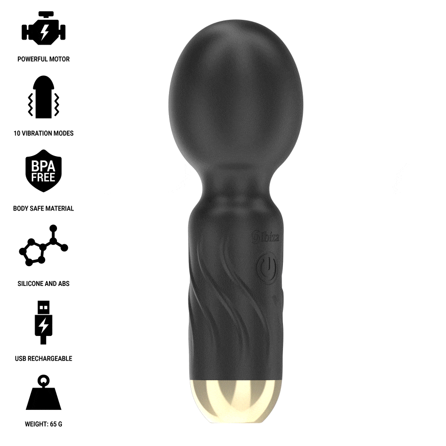 IBIZA Taschenstabvibrator – Kompakt, leistungsstark & 10 Vibrationsmodi, USB wiederaufladbar für intensive Stimulation und Self-Love