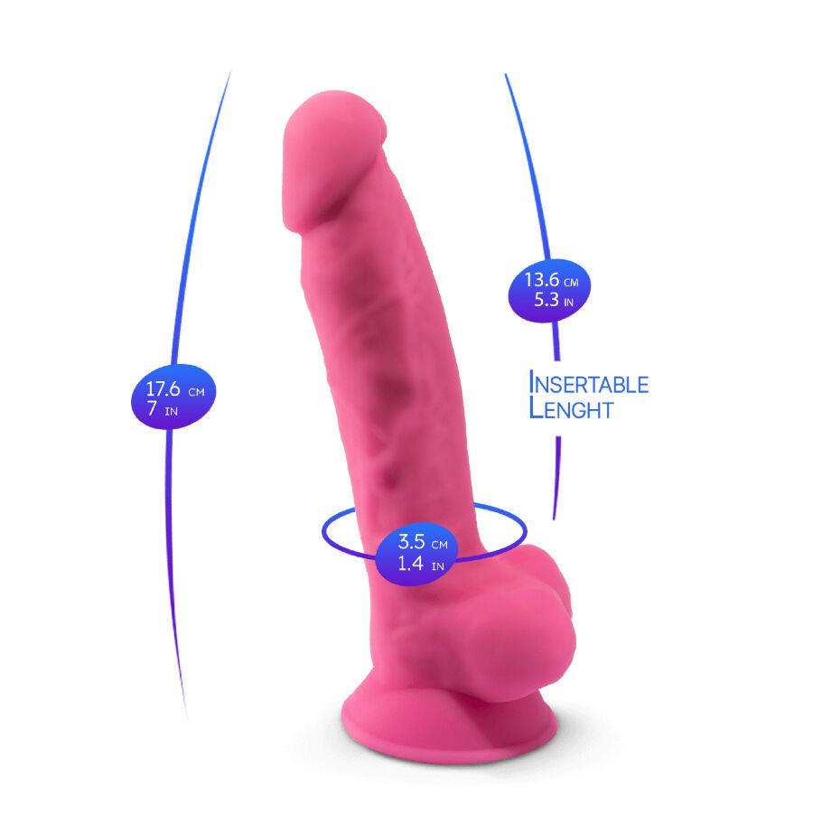 SILEXD - MODELL 1 REALISTISCHER PENIS PREMIUM-SILIKON SILEXPAN FLUORESZIERENDES ROSA 17,5 CM hochwertiges Intimtoy