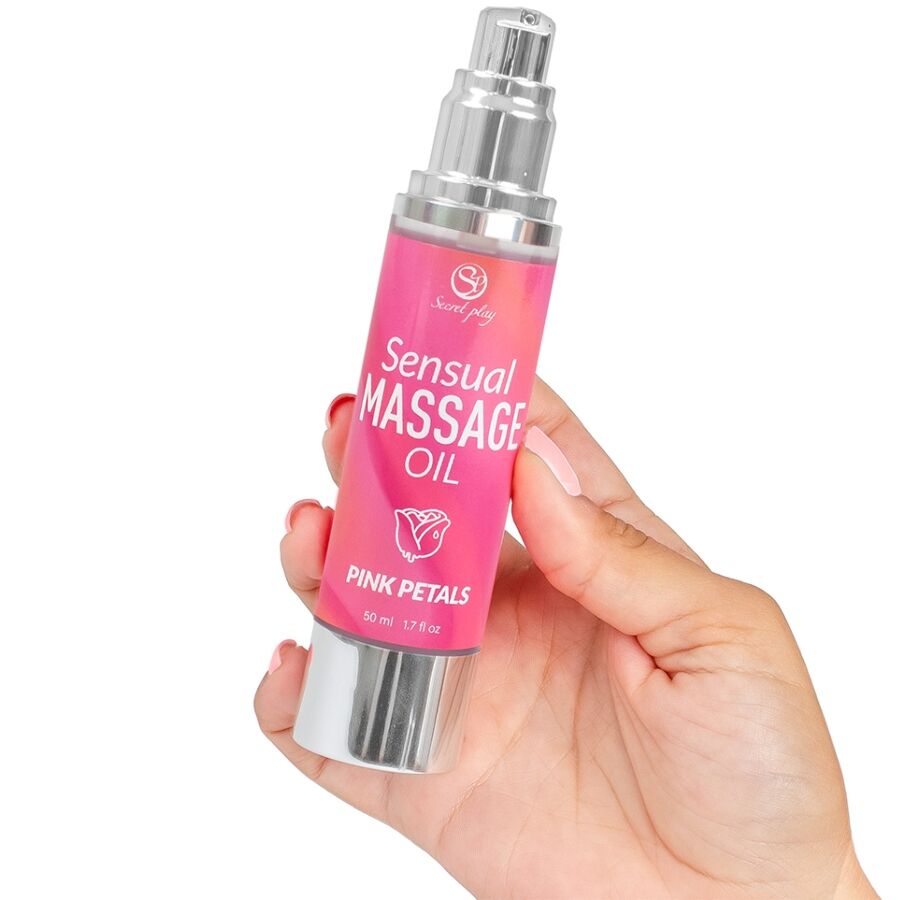SECRETPLAY Pink Petals Massageöl – Sinnliches Öl für Entspannung & romantische Momente Produktansicht und Details