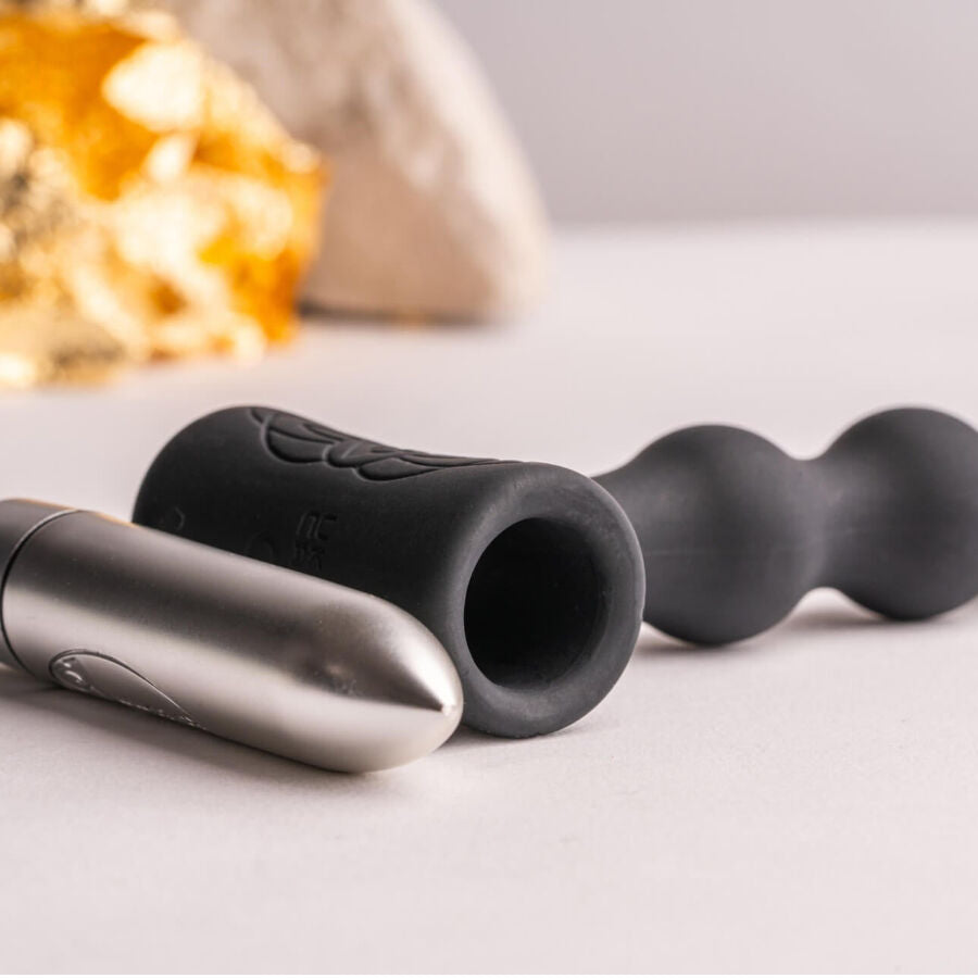 ROCKS-OFF - PETITE SENSATIONS PEARLS ANAL PLUG VIBRATOR SCHWARZ hochwertiges Intimtoy