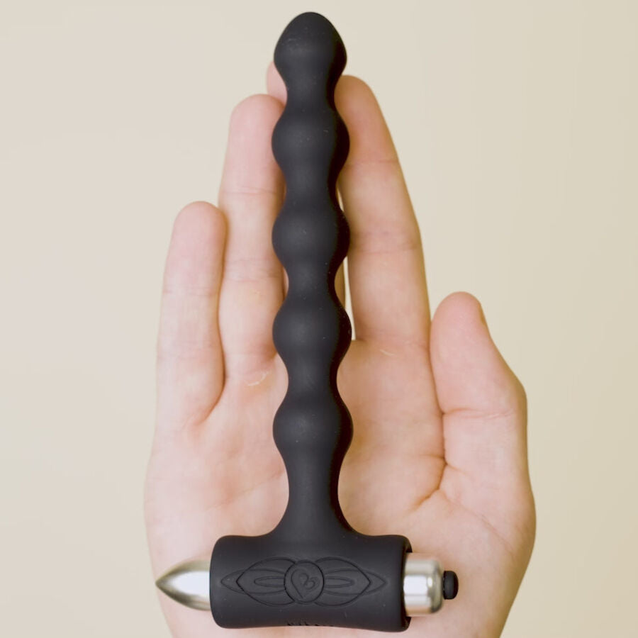 ROCKS-OFF - PETITE SENSATIONS PEARLS ANAL PLUG VIBRATOR SCHWARZ Produktansicht und Details