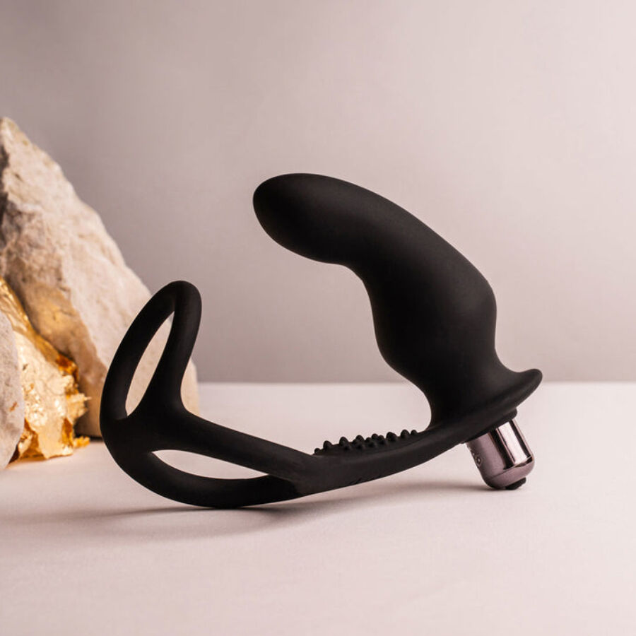 ROCKS-OFF - RO-ZEN RRO ANAL PLUG MIT VIBRIERENDEM PENISRING SCHWARZ für sinnliche und diskrete Momente