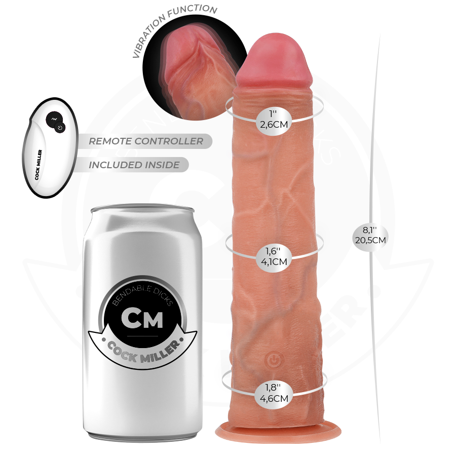 COCK MILLER – Realistischer 20,5 cm Dildo mit Vibration & Fernbedienung bei Secret Pulse im Erotikshop