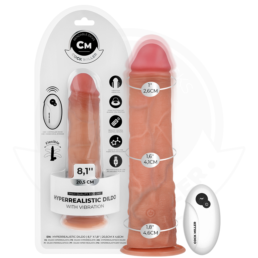 COCK MILLER – Realistischer 20,5 cm Dildo mit Vibration & Fernbedienung realistischer Dildo diskret online kaufen