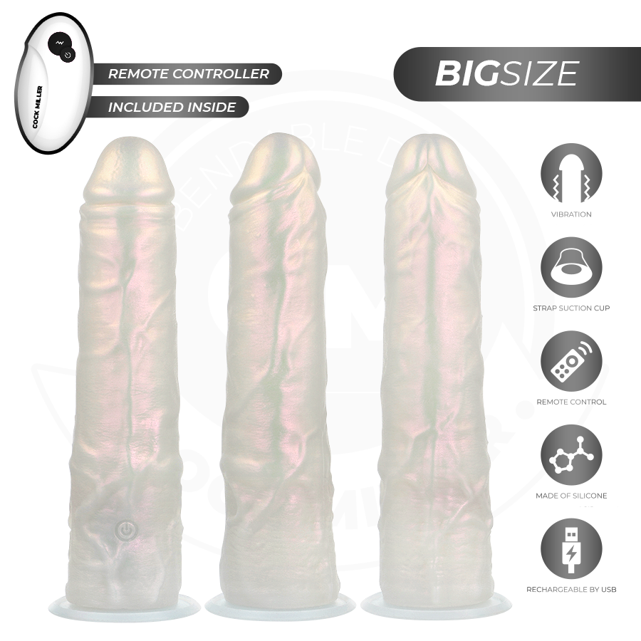 COCK MILLER Weiß – 21,5 cm Dildo mit LED, Vibration & Fernbedienung bei Secret Pulse im Erotikshop