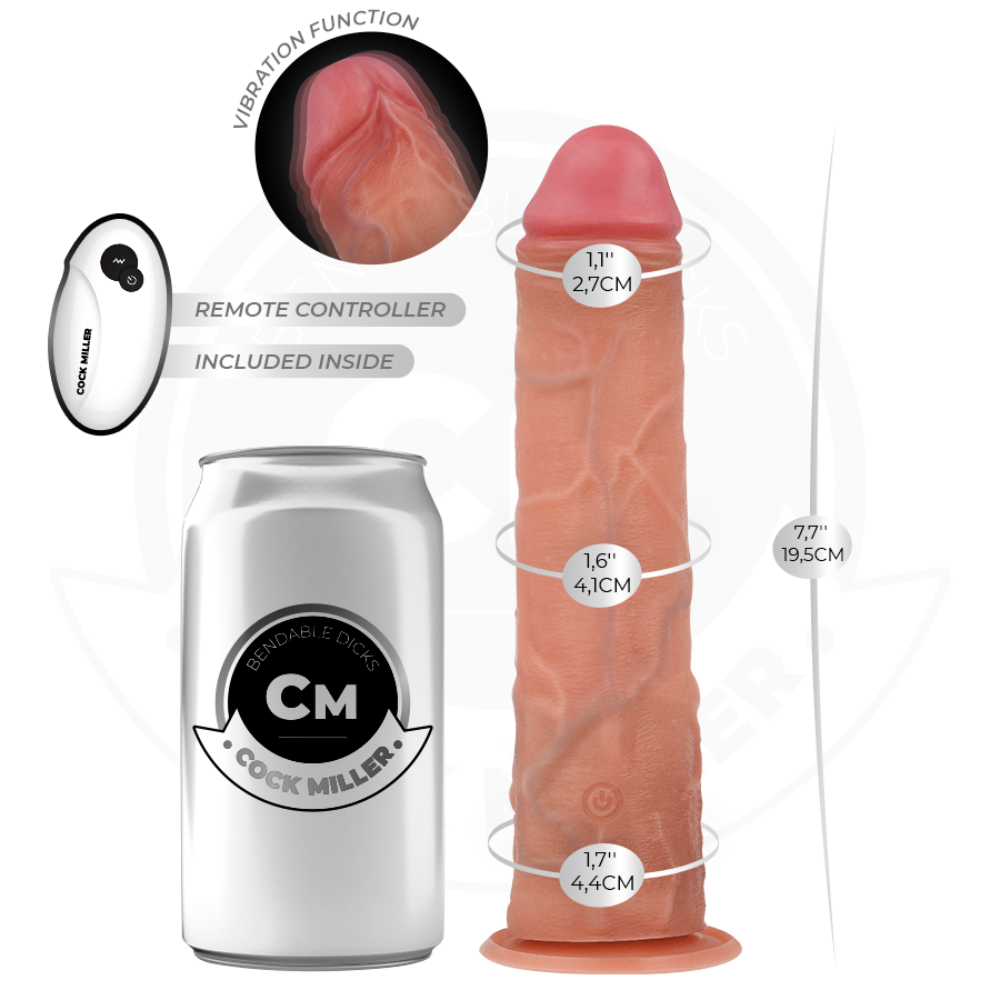 COCK MILLER – Realistischer 19,5 cm Dildo mit Vibration & Fernbedienung bei Secret Pulse im Erotikshop