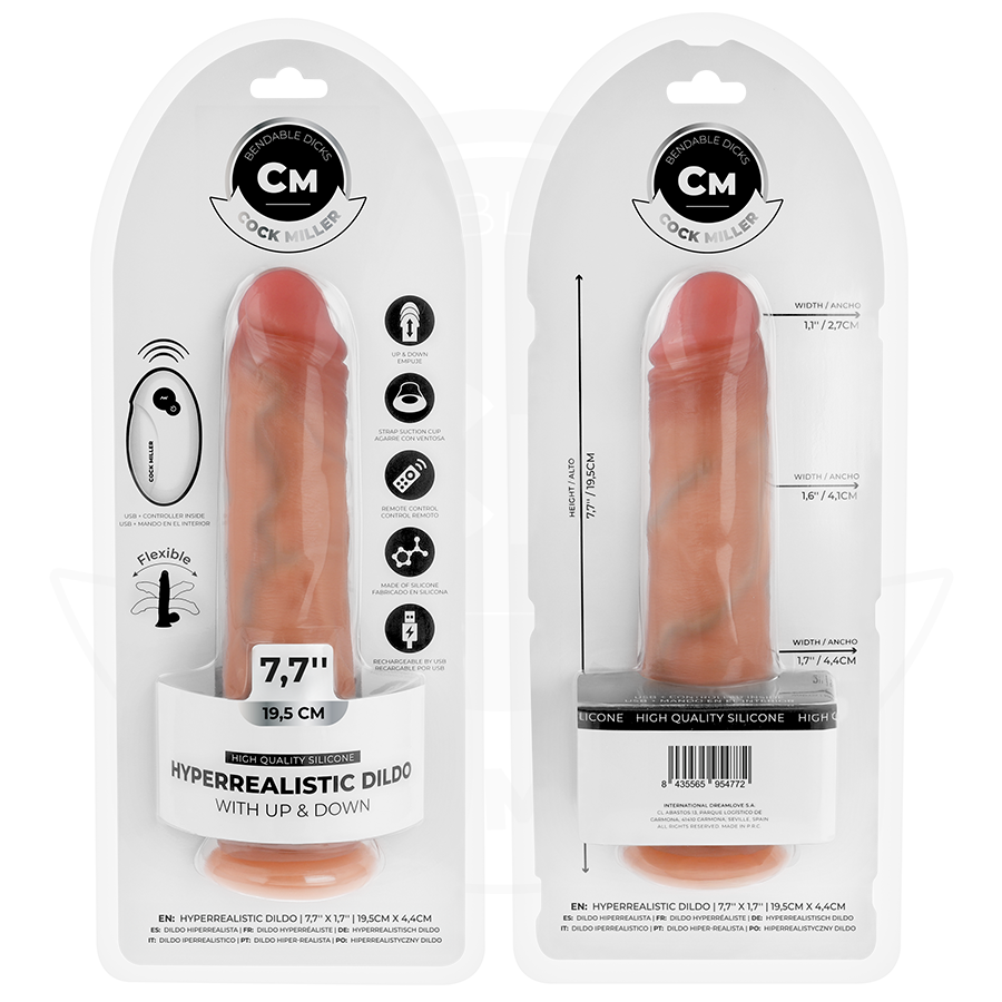 COCK MILLER – 19,5 cm Hyperrealistischer Dildo mit Stoßfunktion Produktansicht und Details