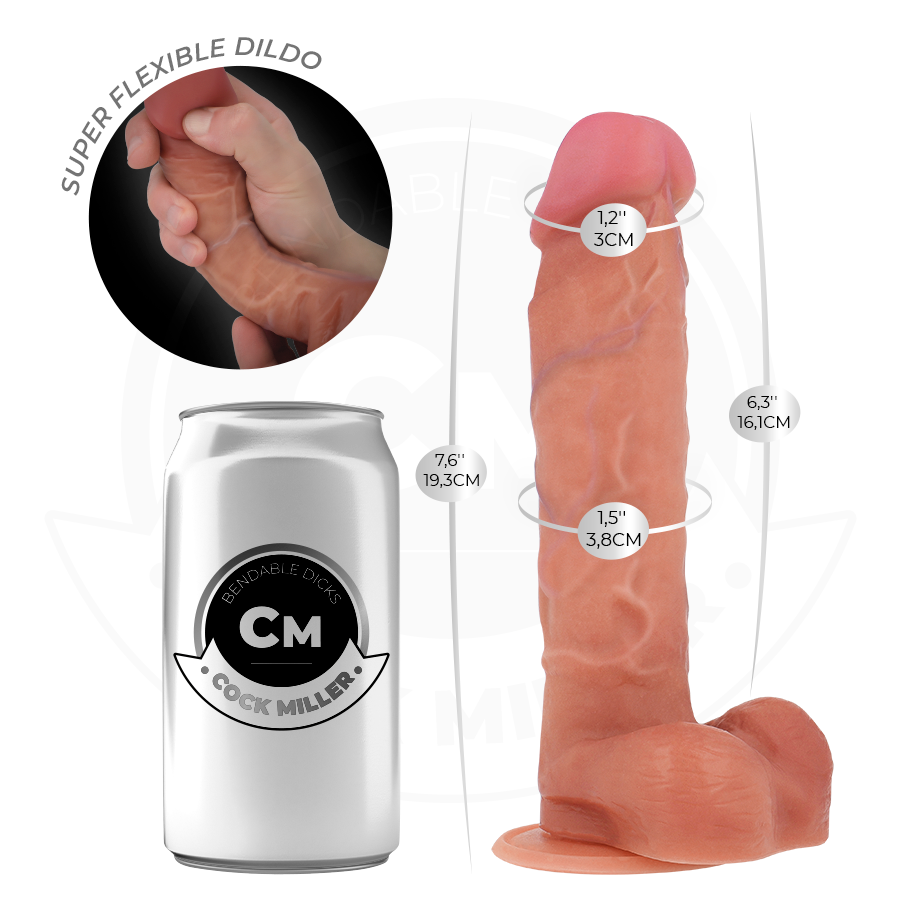 COCK MILLER – 19,3 cm Artikulierbarer Hyperrealistischer Dildo für sinnliche und diskrete Momente