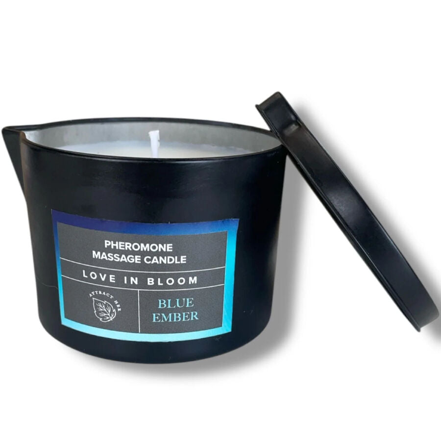 EYE OF LOVE Bloom Massagekerze 150 ml – Blue Ember Indica Pheromonkerze für Entspannung & Sinnlichkeit Massagekerze diskret online kaufen