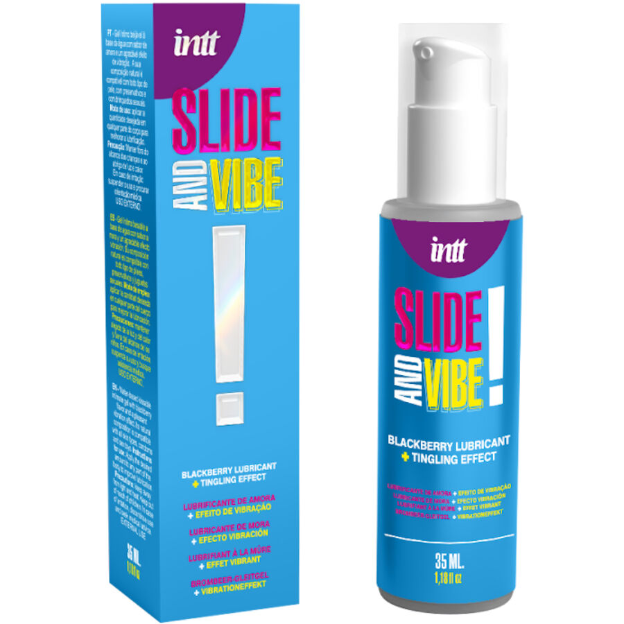 INTT RELEASES - KÜSSBARES VIBRIERENDES SCHMIERMITTEL AUF WASSERBASIS 35 ML Produktverpackung und Details