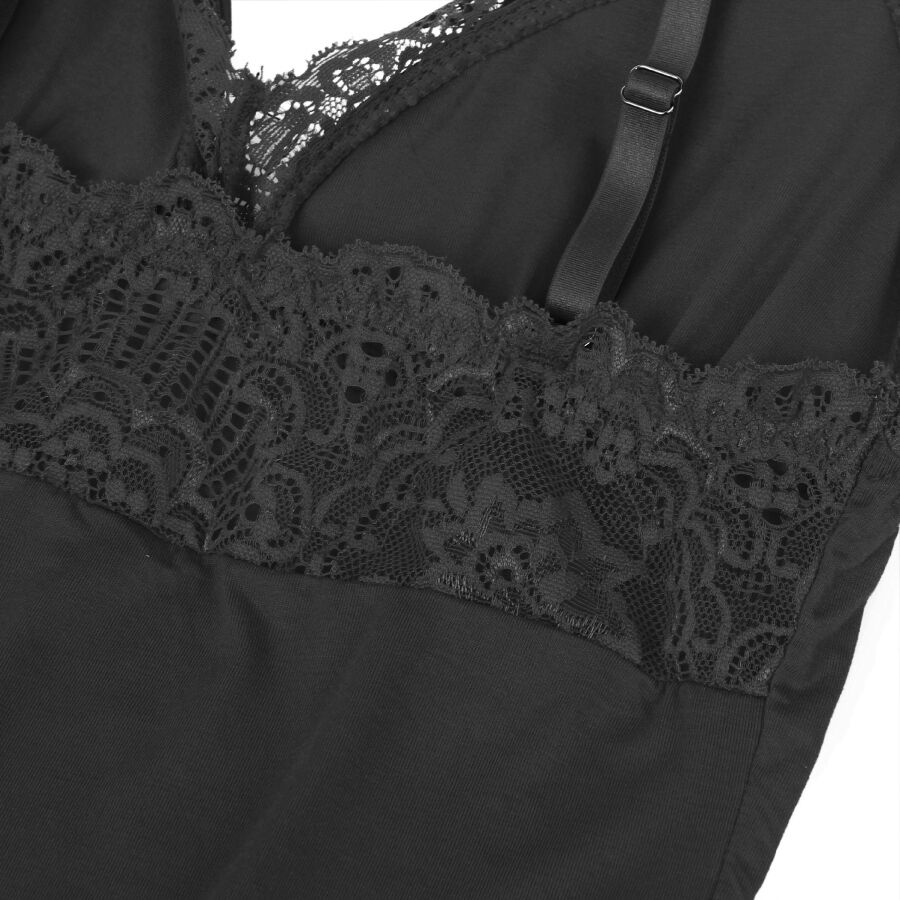 SUBBLIME - SCHWARZER TEDDY MIT BLUMENSPITZENDETAIL S/M – Erotik-Zubehör Bild 13