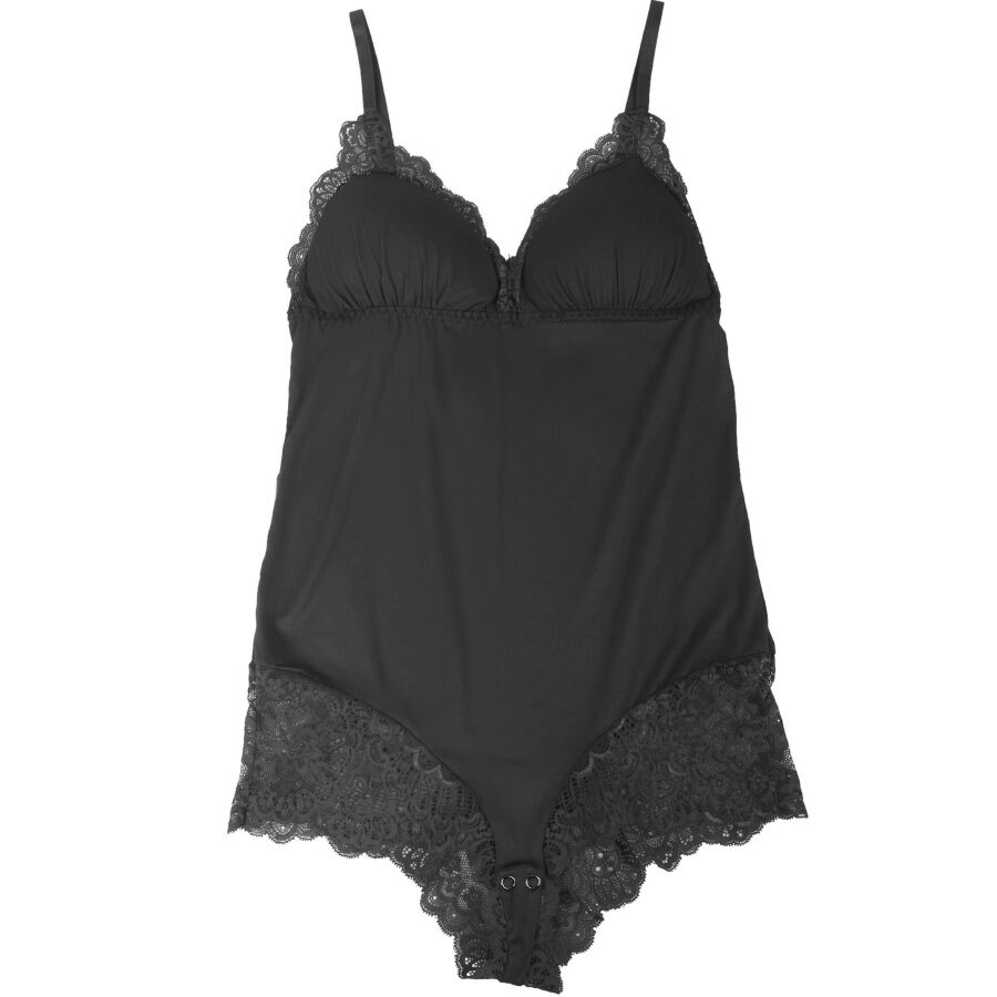 SUBBLIME - SCHWARZER TEDDY MIT BLUMENSPITZENDETAIL S/M – Erotik-Zubehör Bild 10