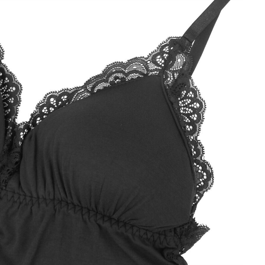SUBBLIME - SCHWARZER TEDDY MIT BLUMENSPITZENDETAIL S/M – Erotik-Zubehör Bild 11