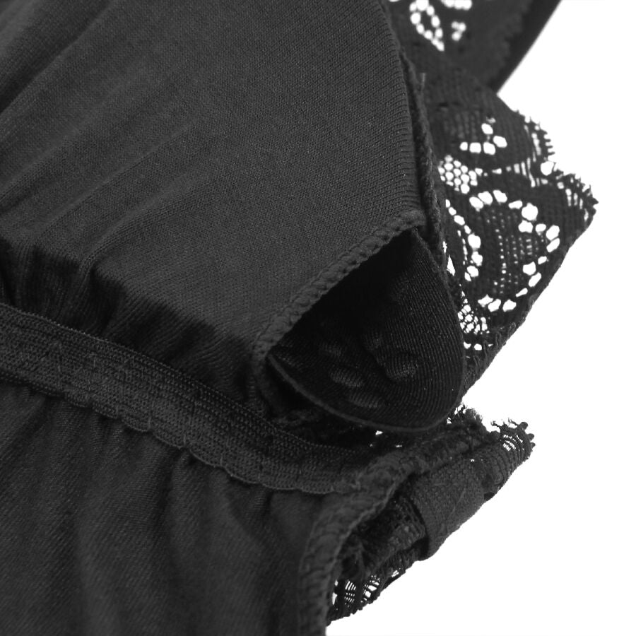 SUBBLIME - SCHWARZER TEDDY MIT BLUMENSPITZENDETAIL S/M – Erotik-Zubehör Bild 14