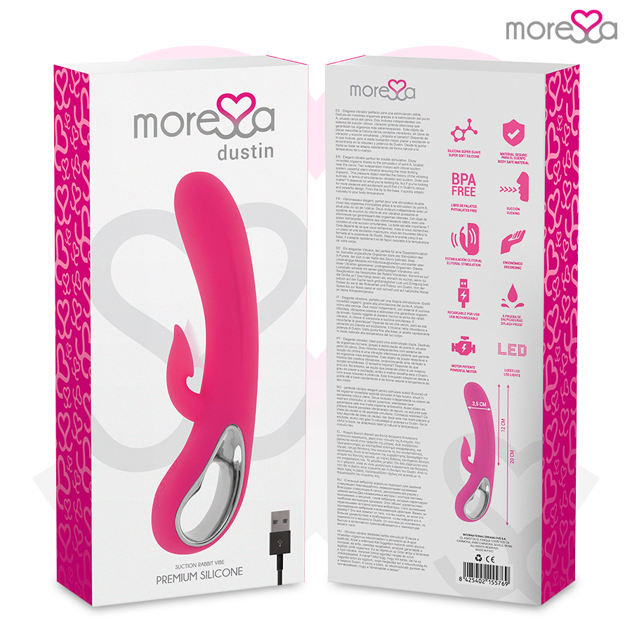 MORESSA - DUSTIN Klitoris-Saug- und kraftvolle Vibration, Premium-Silikon, wiederaufladbar für intensive Stimulation und Self-Love