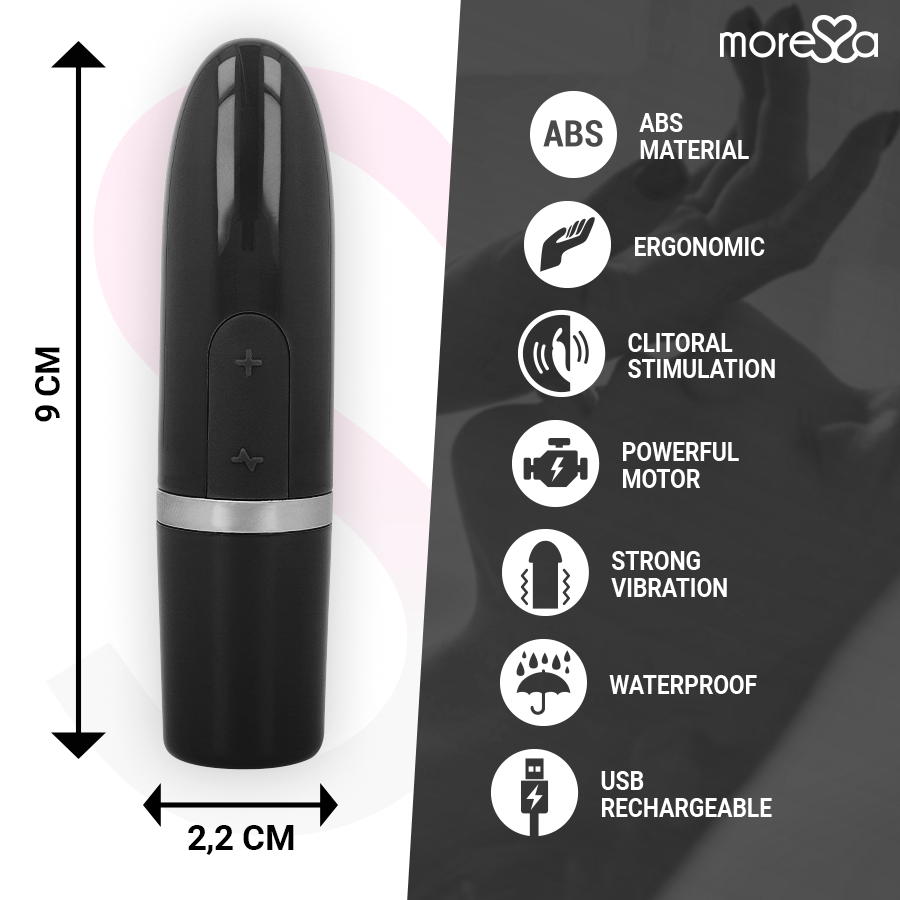 MORESSA - IVY VIBRATOR STIMULATOR REISE SCHWARZ hochwertiges Sextoy bei Secret Pulse