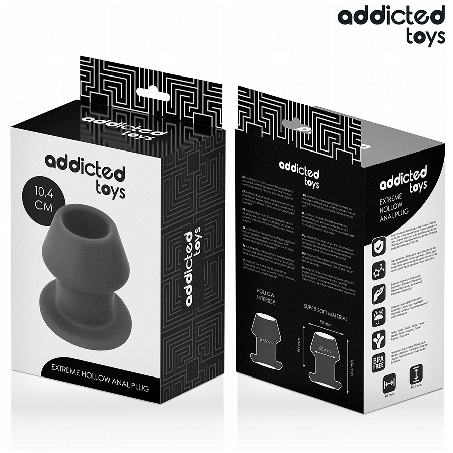 ADDICTED TOYS - EXTREM HOHL ANAL PLUG GRÖSSE L 10,4 CM Produktansicht und Details
