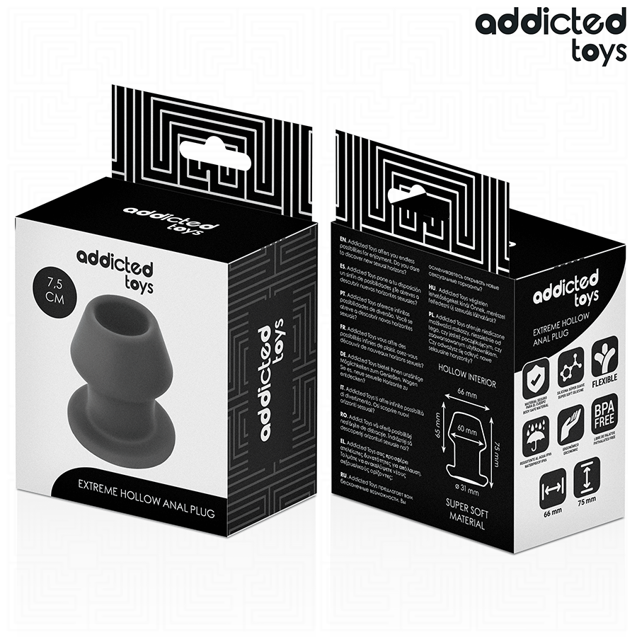 ADDICTED TOYS - EXTREM HOHL ANAL PLUG GRÖSSE S 7,5 CM Produktansicht und Details