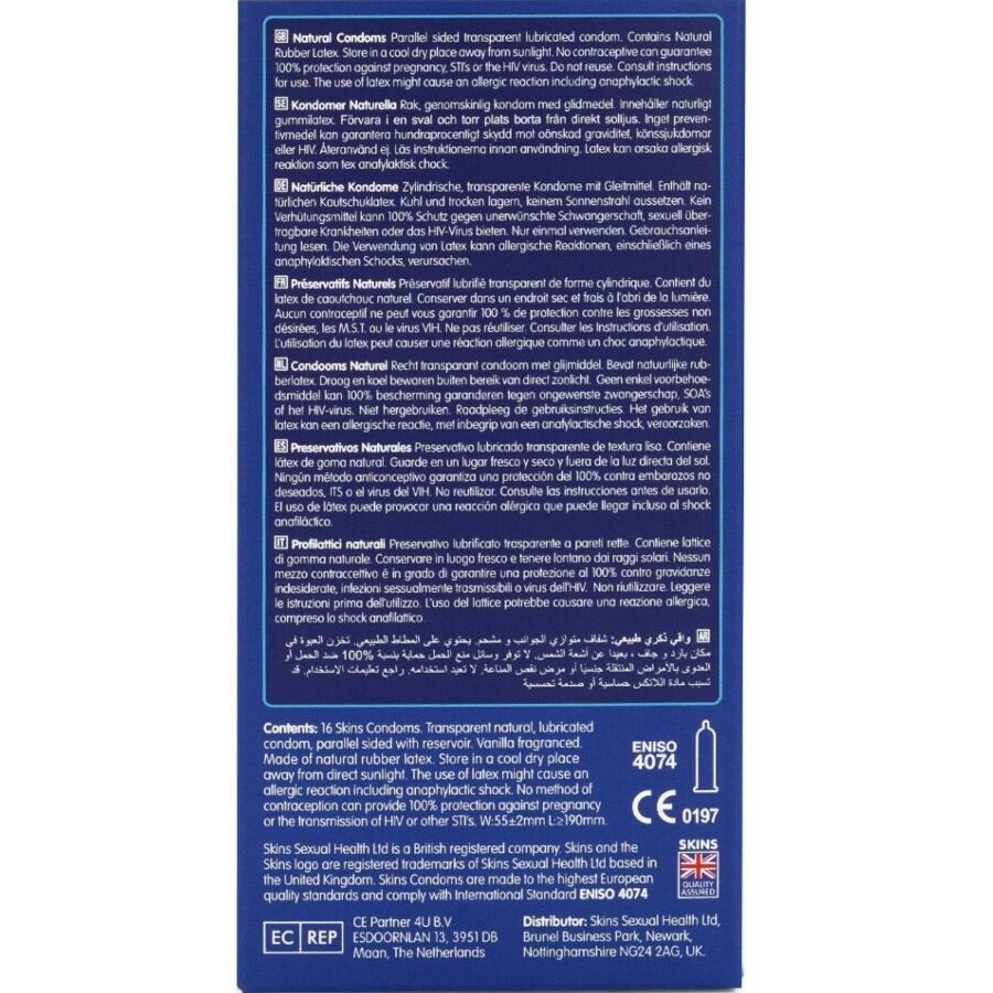 SKINS - NATÜRLICHE PREMIUM-KONDOME PACKUNG 16 bei Secret Pulse im Erotikshop