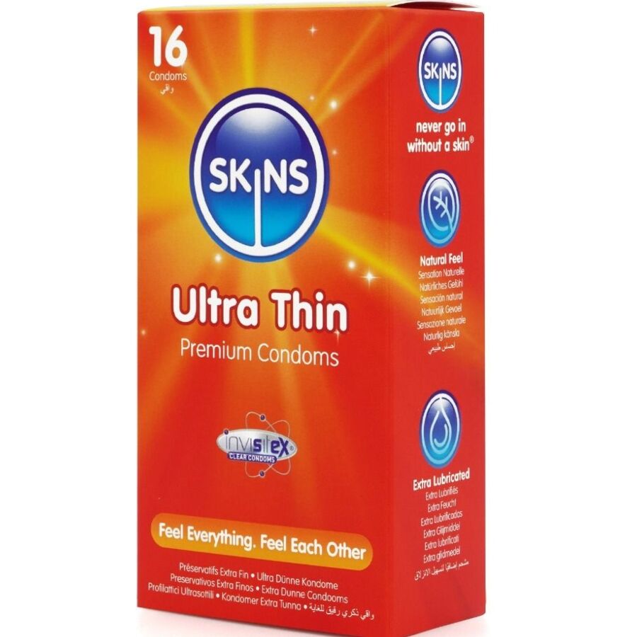 SKINS - ULTRADÜNNE PREMIUM-KONDOME PACKUNG 16 für Schutz und angenehmes Gefühl
