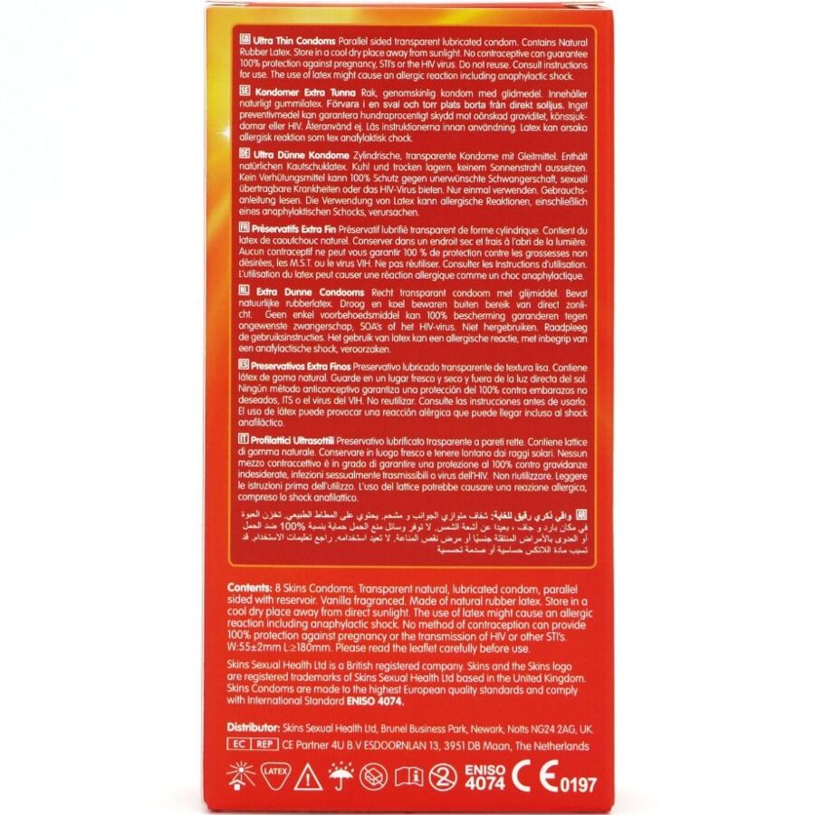 SKINS - ULTRA DÜNNE PREMIUM-KONDOME PACKUNG 8 bei Secret Pulse im Erotikshop
