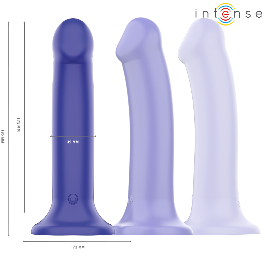 INTENSE Victoria Vibrator 19,5 cm – Dunkelblau, Saugnapf, 10 Vibrationsmodi, Fernbedienung – Vibrator Bild 3