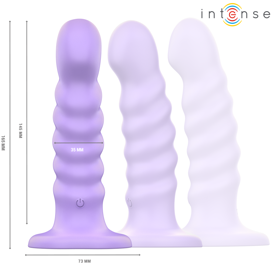 INTENSE - BRENDA VIBRATOR GRÖSSE M SPIRALENDESIGN 10 VIBRATIONEN LILA FERNBEDIENUNG – Vibrator Bild 4