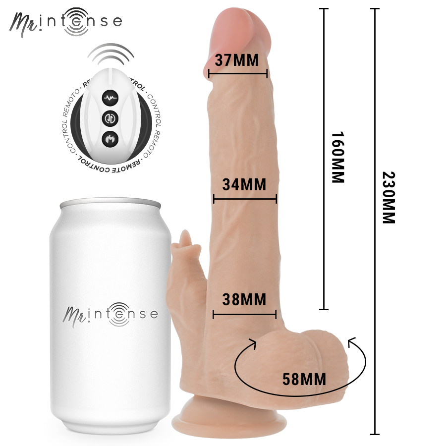MR INTENSE – REALISTISCHER MULTIFUNKTIONS-REDFORD MIT VIBRATION UND AUF- UND AB-FERNBEDIENUNG 23 CM – O – 3,5 CM – Erotik-Zubehör Bild 2