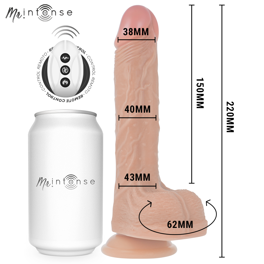 MR INTENSE – BALDWIN REALISTISCHES MULTIFUNKTIONSGERÄT MIT VIBRATION, AUF- UND AB-FERNBEDIENUNG, 22 CM – ODER – 4 CM – Erotik-Zubehör Bild 2