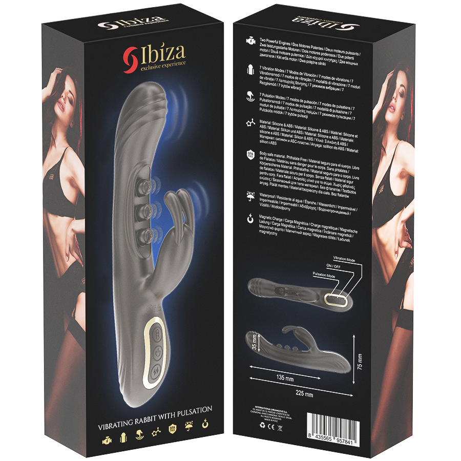 IBIZA Vibrierendes Rabbit Vibrator mit Pulsation – Wasserdicht & USB Produktansicht und Details
