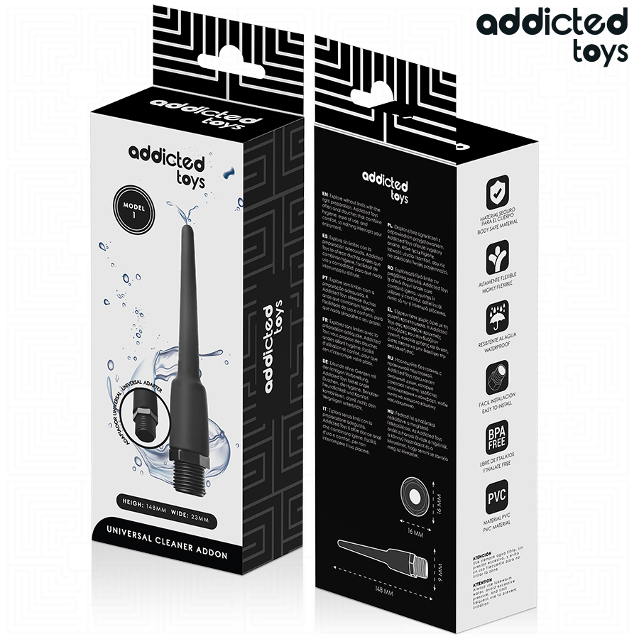 ADDICTED TOYS - ANAL CLEANER MIT UNIVERSALADAPTER MODELL 1 Produktansicht und Details