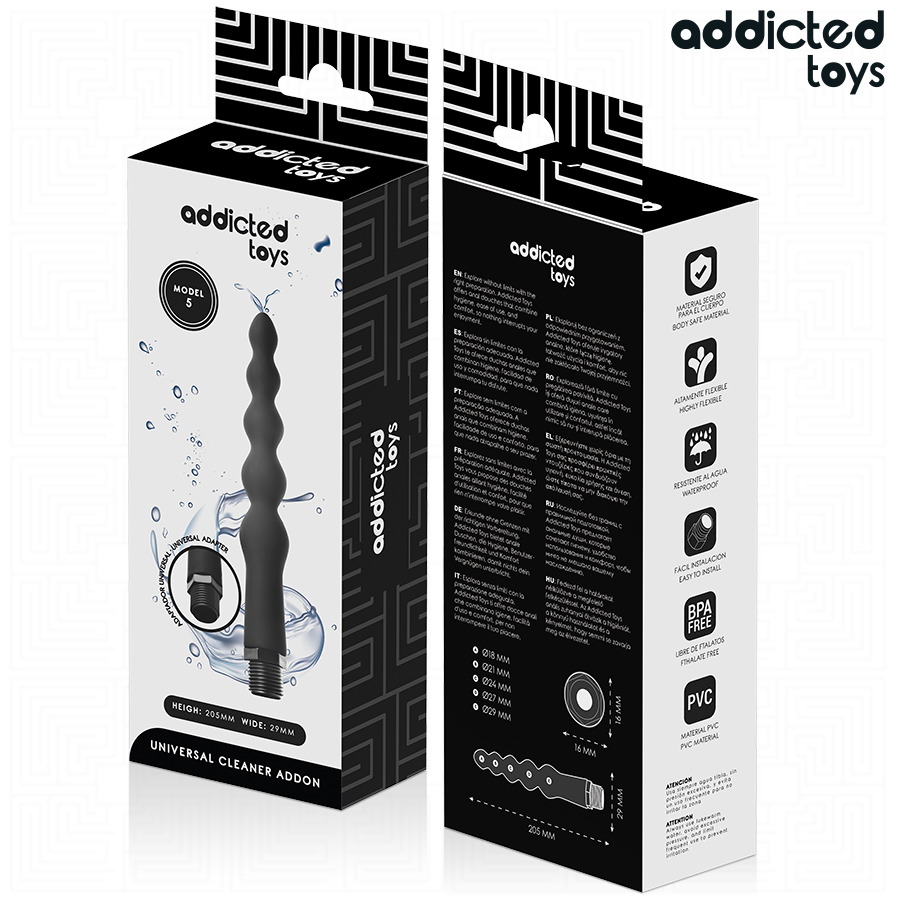 ADDICTED TOYS - ANAL CLEANER MIT UNIVERSALADAPTER MODELL 5 Produktansicht und Details