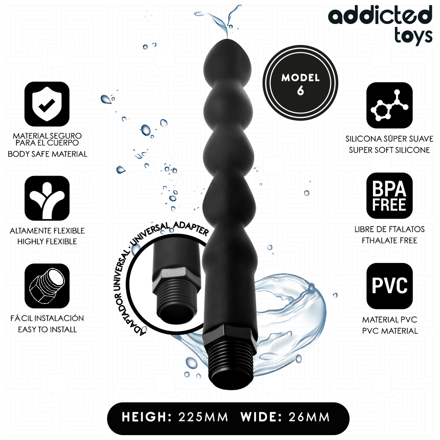 ADDICTED TOYS - ANAL CLEANER MIT UNIVERSALADAPTER MODELL 6 Produktansicht und Details