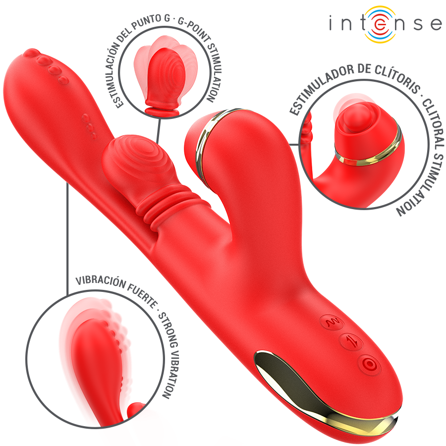 Intense Katy Klitoris-Stimulator – Multifunktion, 4 austauschbare Köpfe, wasserdicht, USB hochwertiges Sextoy bei Secret Pulse
