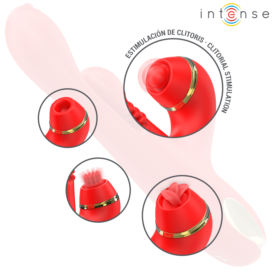 Intense Katy Klitoris-Stimulator – Multifunktion, 4 austauschbare Köpfe, wasserdicht, USB Klitorisstimulator diskret online kaufen