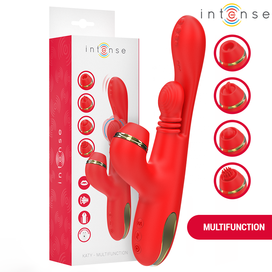 Intense Katy Klitoris-Stimulator – Multifunktion, 4 austauschbare Köpfe, wasserdicht, USB Klitorisstimulator diskret online kaufen