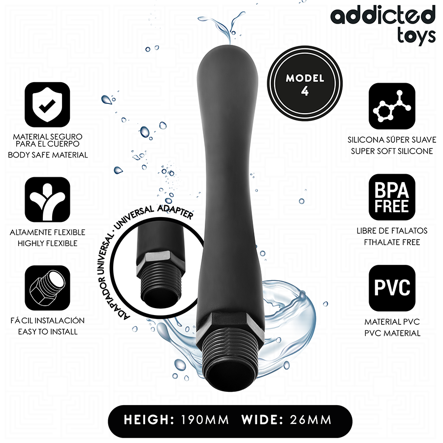 ADDICTED TOYS - ANAL CLEANER MIT UNIVERSALADAPTER MODELL 4 Produktansicht und Details