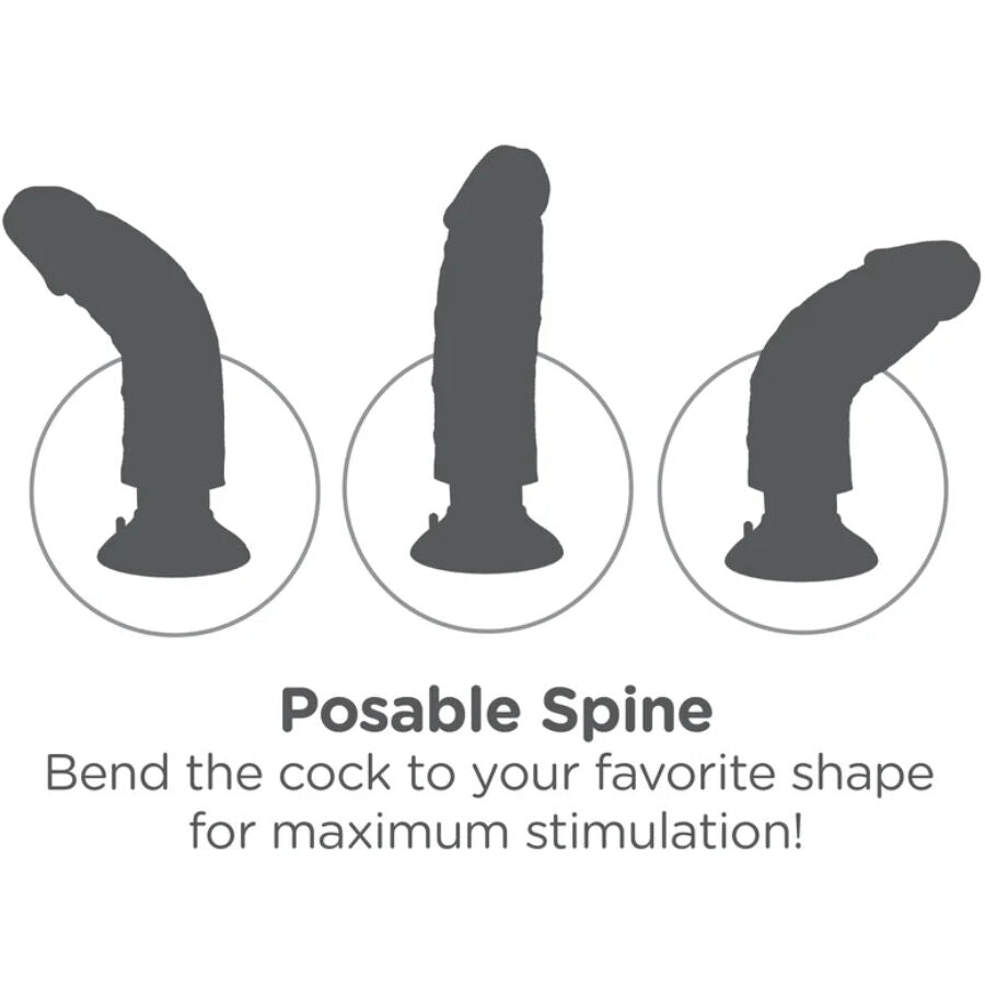 KING COCK - VIBRIERENDER SCHWANZ BRAUN 20,32 CM – Vibrator Bild 6