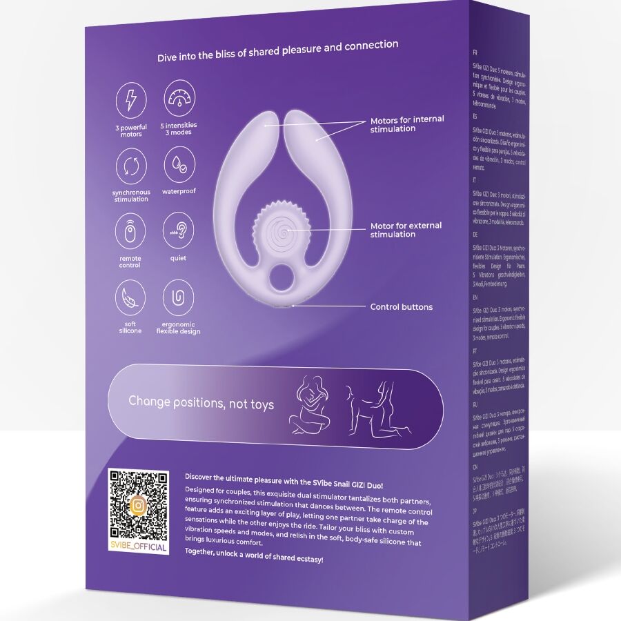 SNAIL VIBE - GIZI DUO PAARSTIMULATOR FERNBEDIENUNG LILA für sinnliche Momente