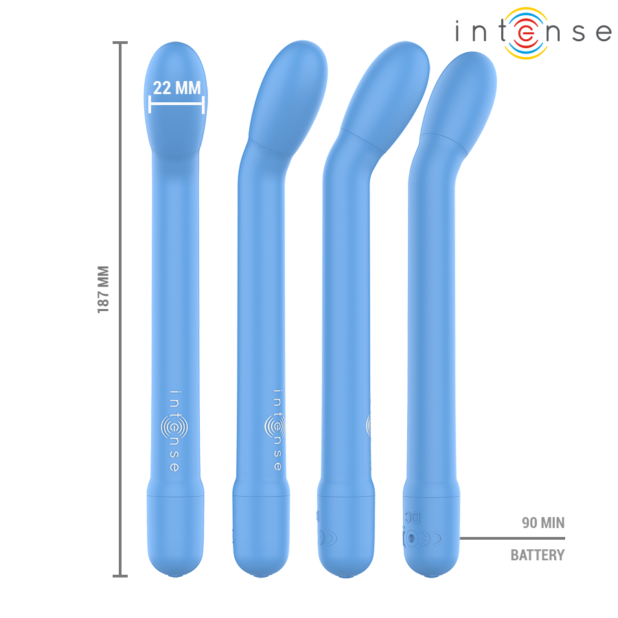 INTENSE - KARLIE WIEDERAUFLADBARER G-PUNKT-STIMULATOR BLAU Produktansicht und Details