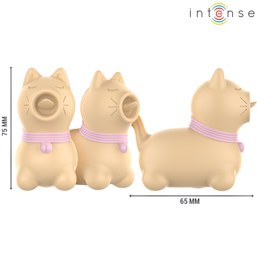 INTENSE - TOULOUSE STIMULATOR MIT 360º ROTIERENDER ZUNGE GELB Vibrator Produktansicht und Details