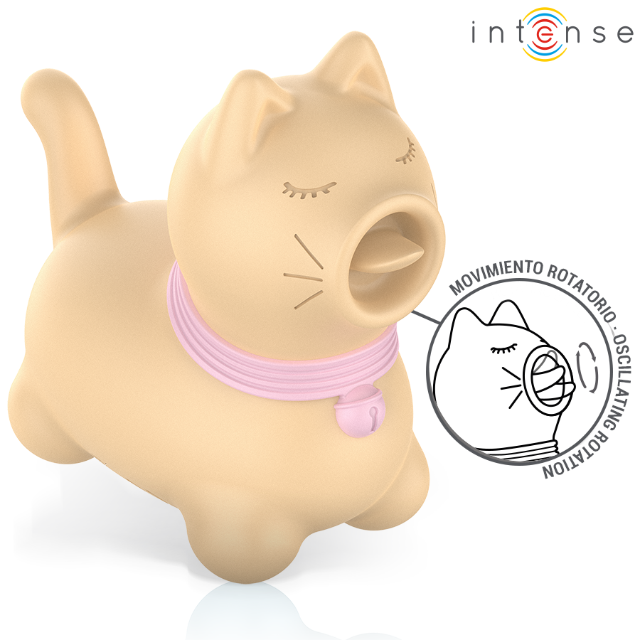 INTENSE - TOULOUSE STIMULATOR MIT 360º ROTIERENDER ZUNGE GELB Vibrator Produktansicht und Details