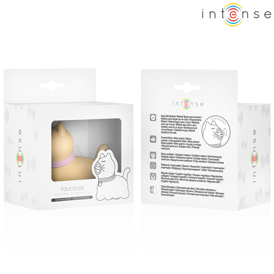 INTENSE - TOULOUSE STIMULATOR MIT 360º ROTIERENDER ZUNGE GELB Vibrator Produktansicht und Details