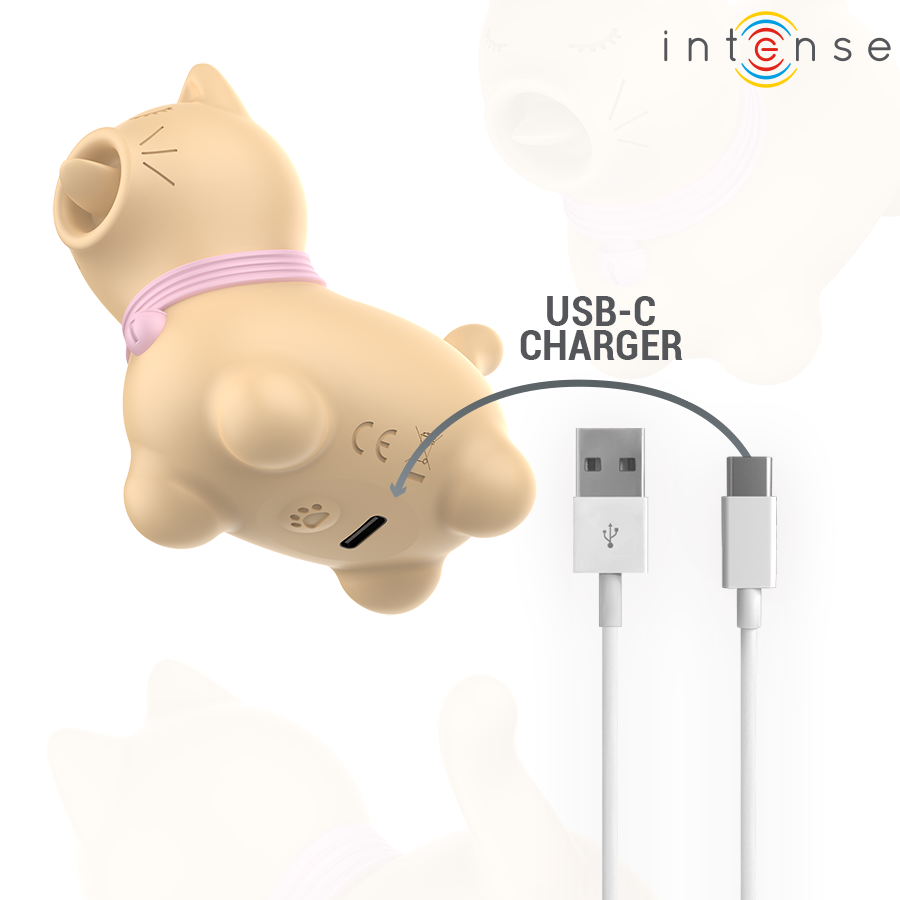 INTENSE - TOULOUSE STIMULATOR MIT 360º ROTIERENDER ZUNGE GELB Vibrator Produktansicht und Details