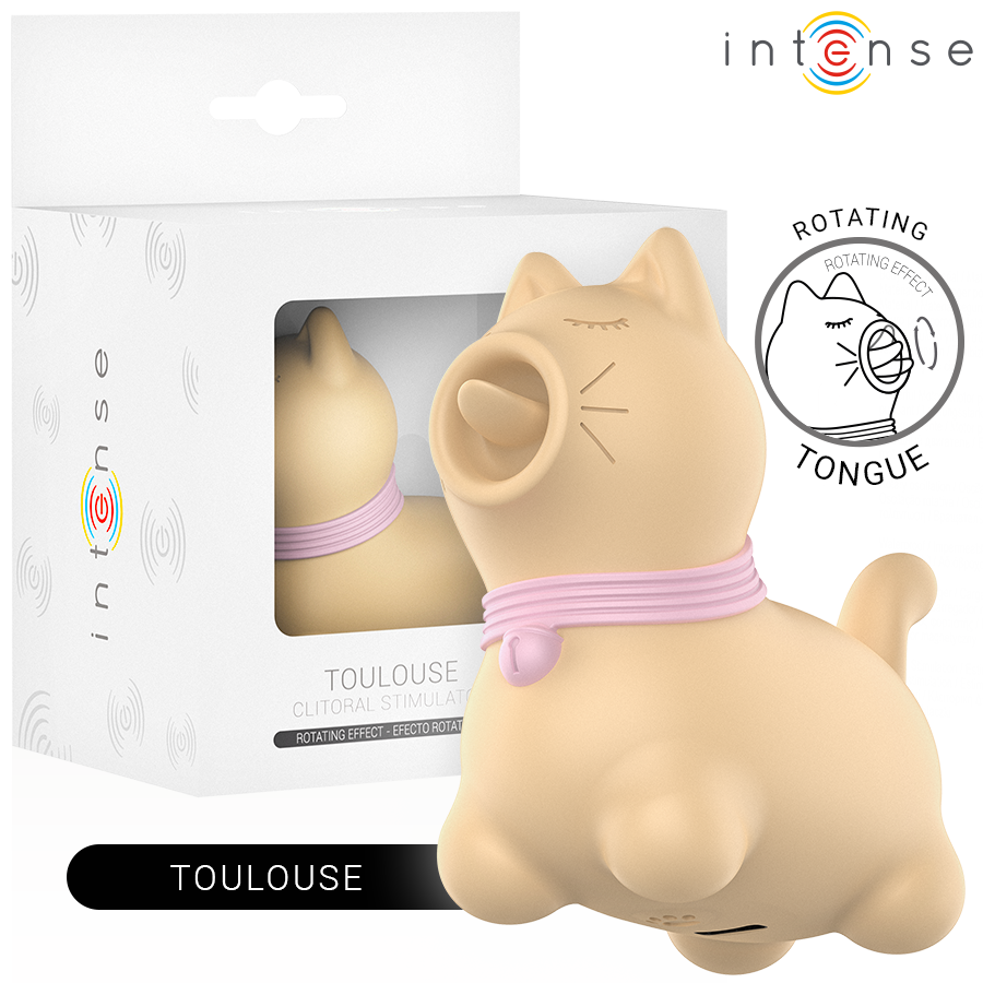 INTENSE - TOULOUSE STIMULATOR MIT 360º ROTIERENDER ZUNGE GELB Vibrator Produktansicht und Details